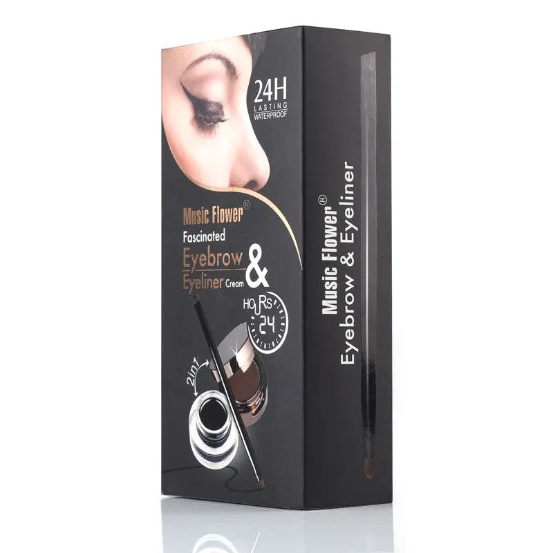 Music Flower Brown  Black Gel Eyeliner Eyebrow Powder