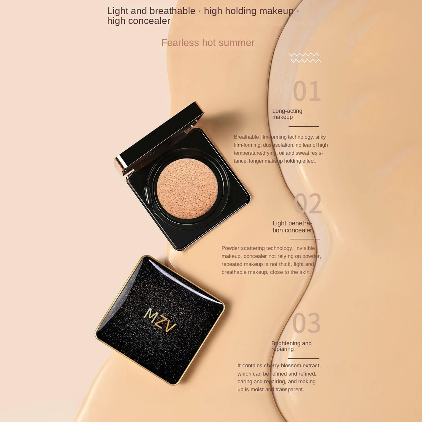 MZV Air Cushion BB Cream Moisturizing Makeup Concealer Lasting Foundation Long