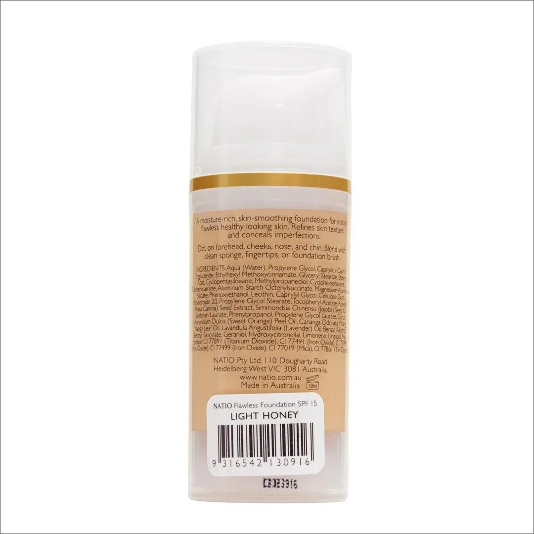 Natio Flawless Foundation SPF 15 Light Honey 30ml