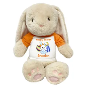 Personalized Easter Bunny - 14" Plush Brulee Bunny - Egg Design