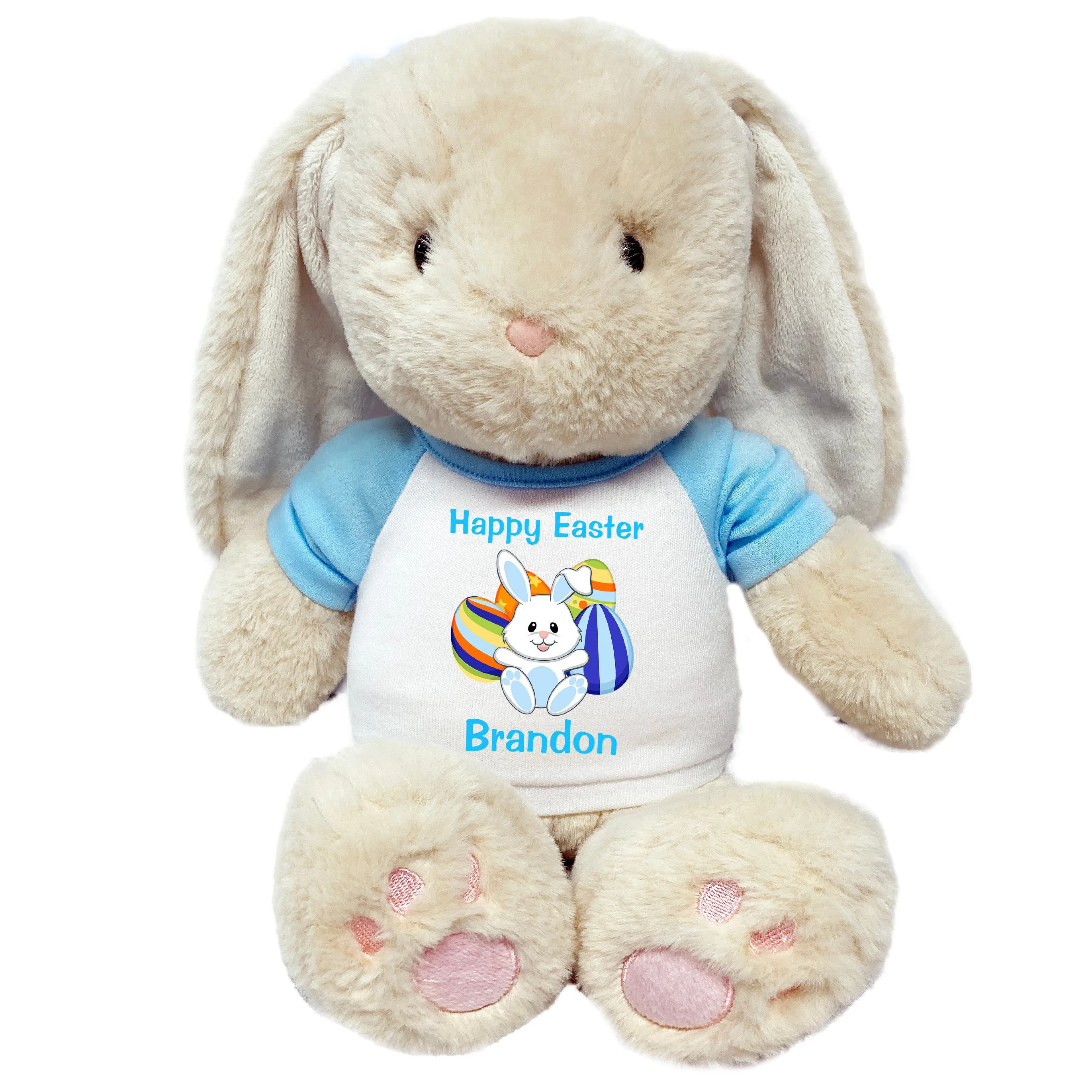 Personalized Easter Bunny - 14" Plush Brulee Bunny - Egg Design