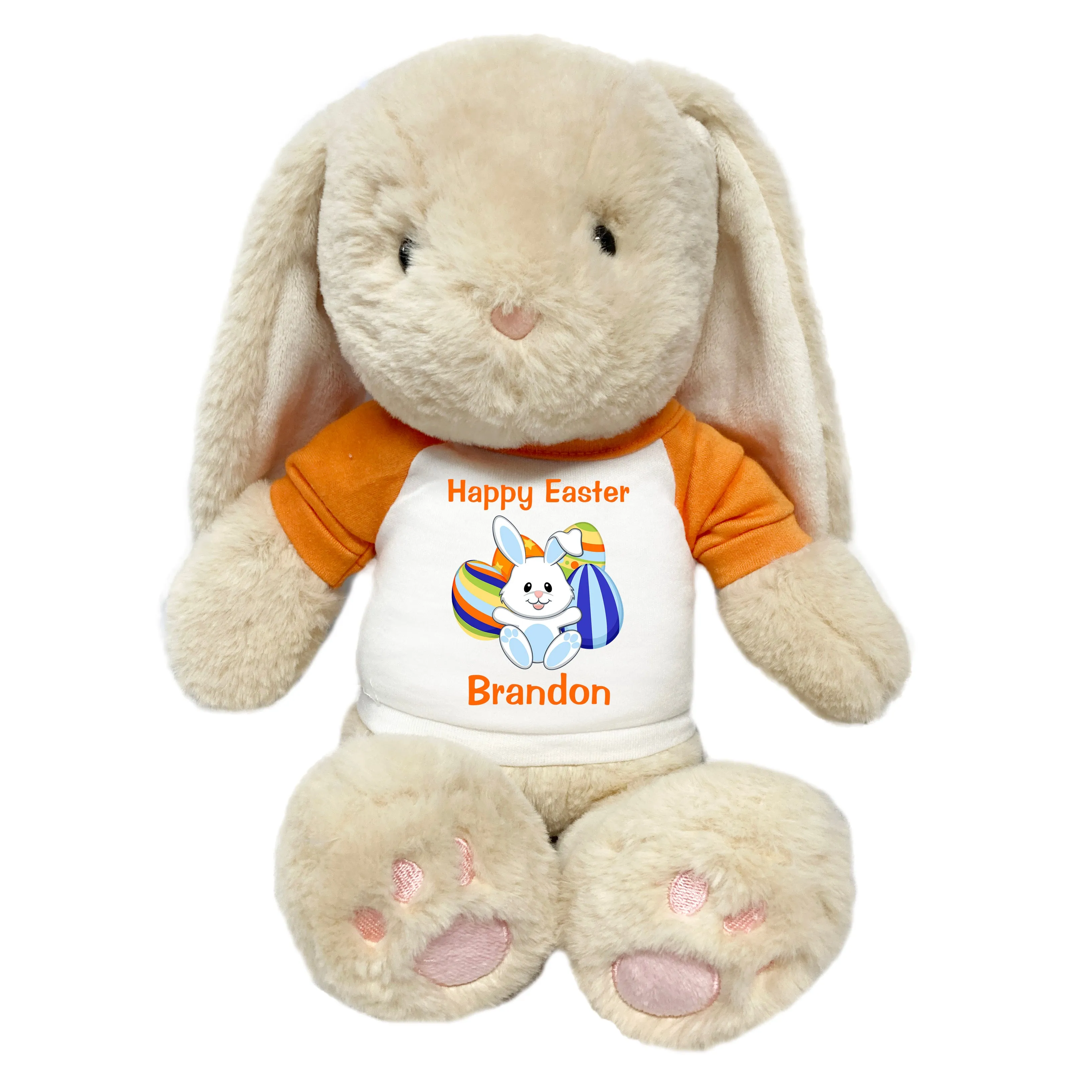 Personalized Easter Bunny - 14" Plush Brulee Bunny - Egg Design