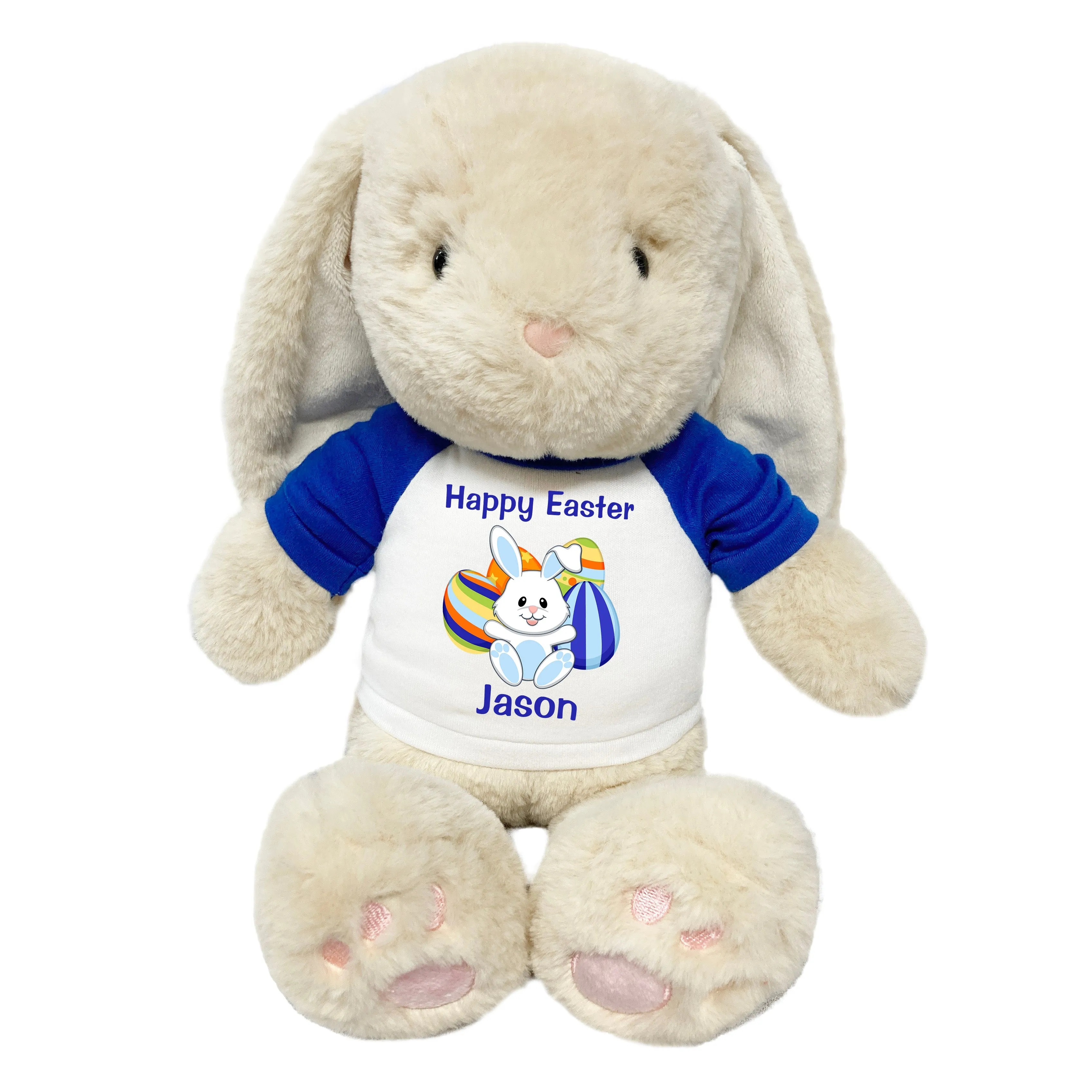 Personalized Easter Bunny - 14" Plush Brulee Bunny - Egg Design