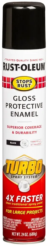 Rust-Oleum 334128 Rust Preventative Spray Paint, Gloss, Black, 24 oz, Can :CAN: QUANTITY: 6