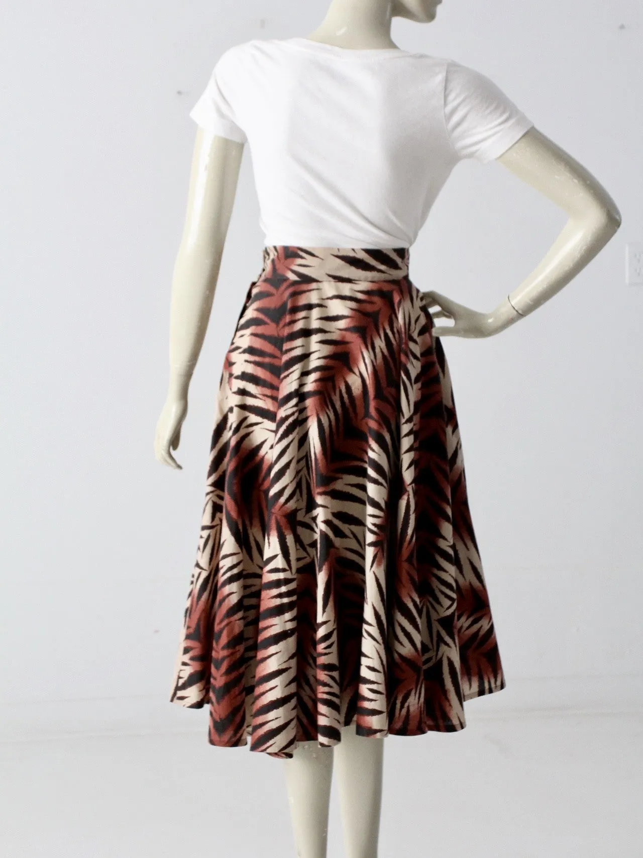 vintage 50s jungle print circle skirt